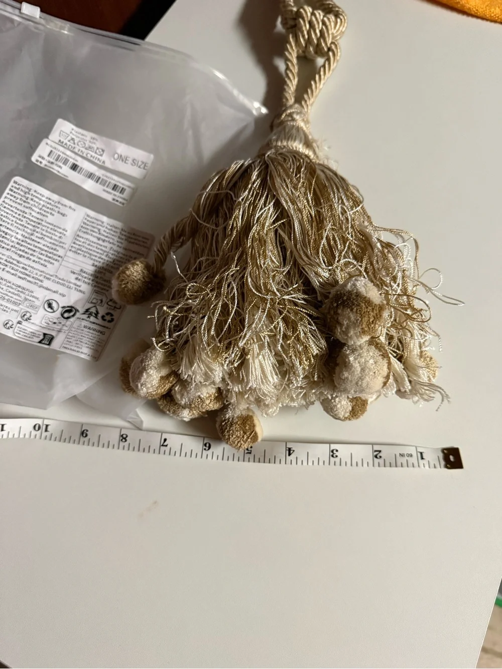 Vintage Beige Tassel Curtain Tiebacks in Natural Tone